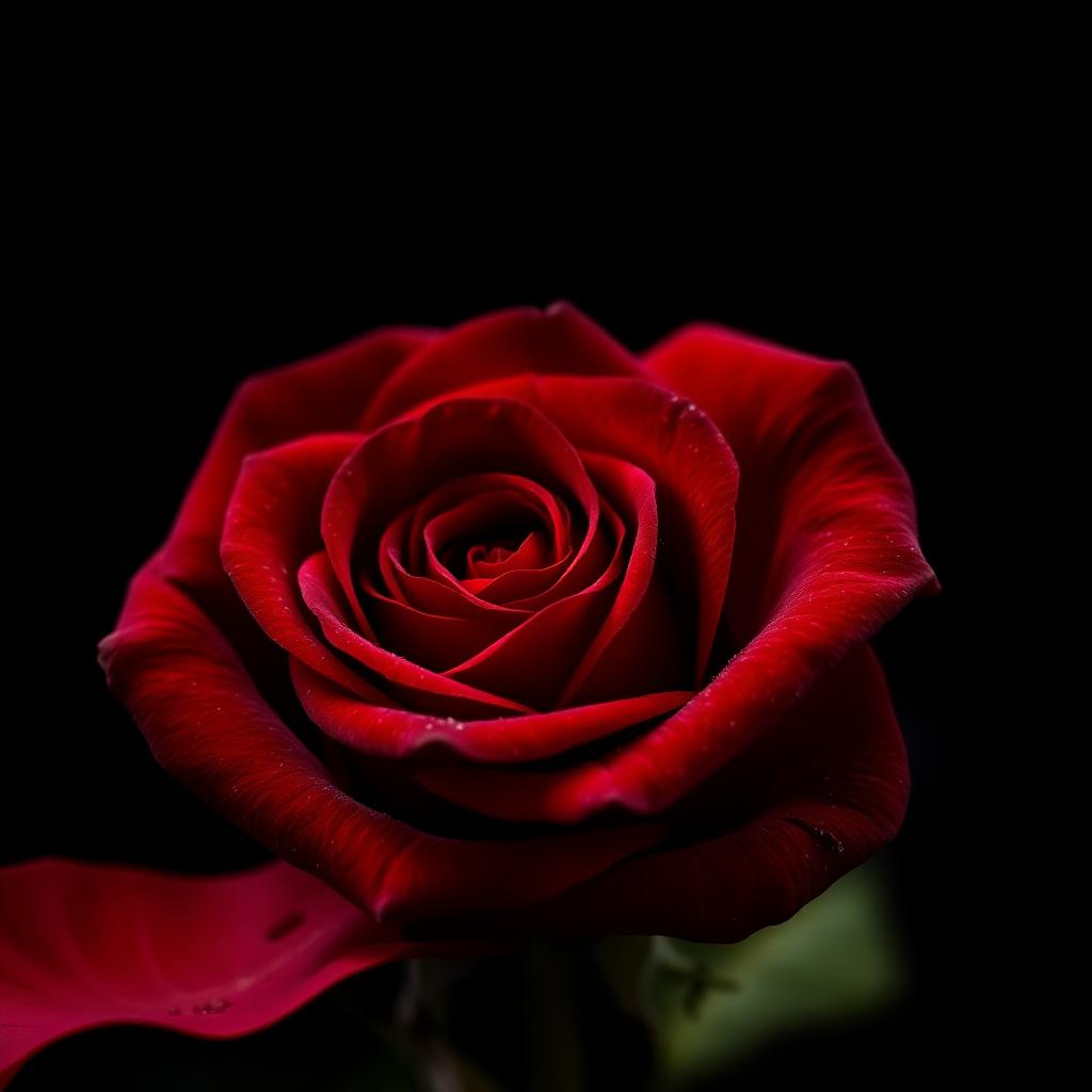 Close-up of a premium red rose bloom